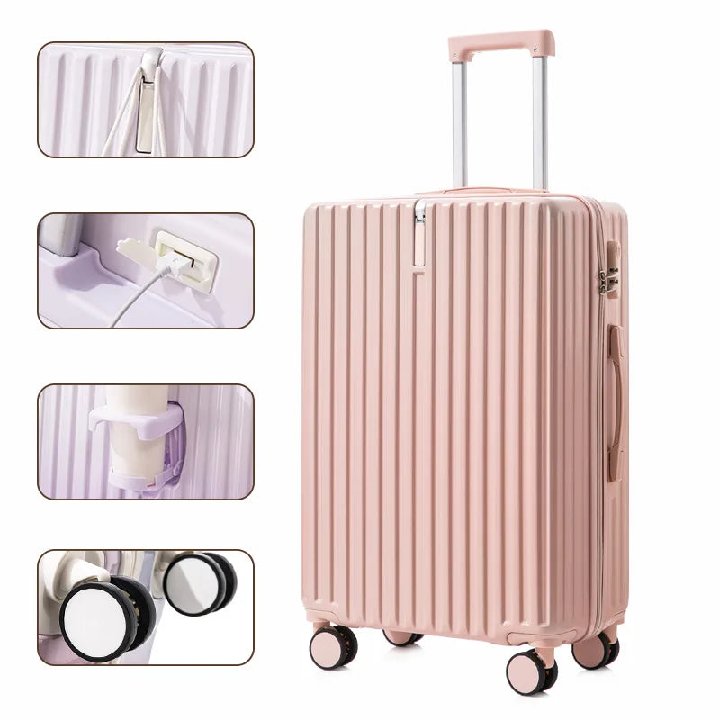 Equipaje de color degradado, carrito multifuncional con ruedas silenciosas de 24 pulgadas, diosa de la moda, nuevo