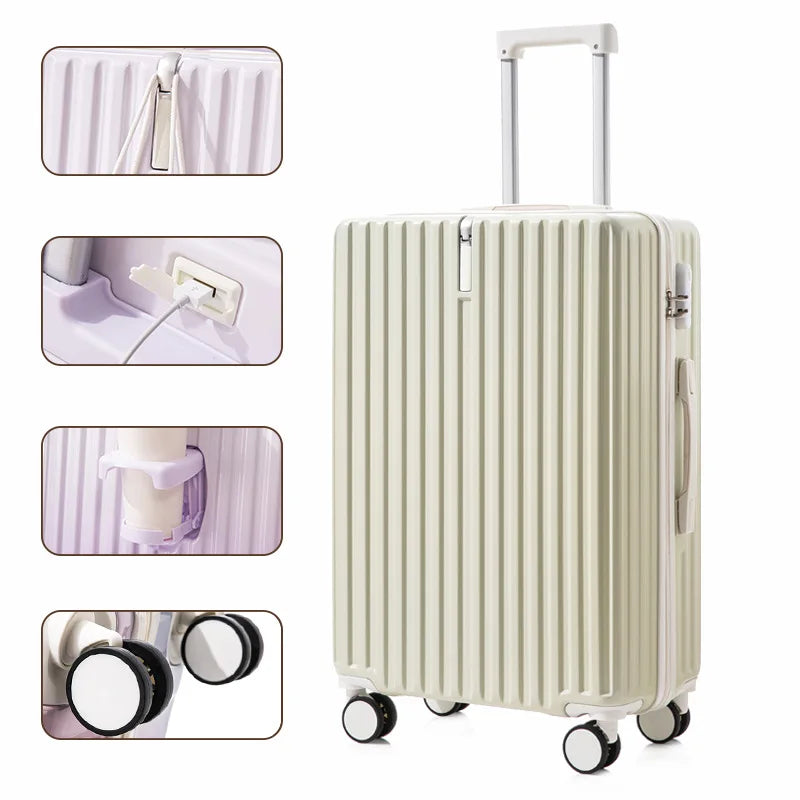 Equipaje de color degradado, carrito multifuncional con ruedas silenciosas de 24 pulgadas, diosa de la moda, nuevo