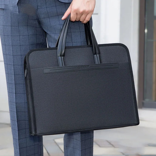 Nuevo maletín informal Oxford para hombre, bolso de oficina A4 multicapa con cremallera, bolso de negocios de gran capacidad, bolso de negocios para hombre, bolso para conferencias