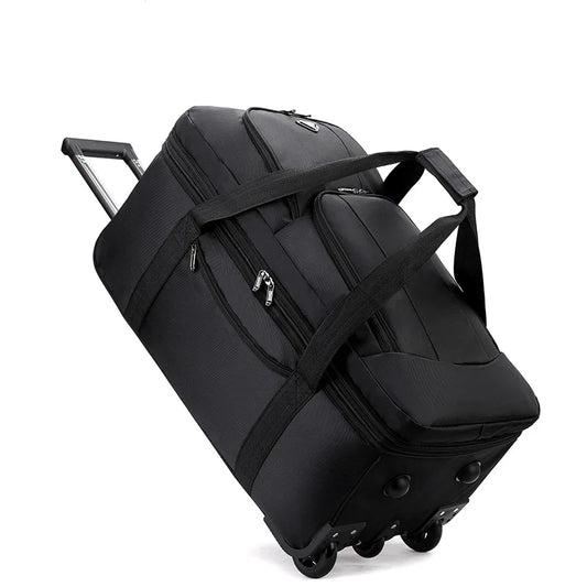 Bolsa de lona con ruedas de gran capacidad de 56-75L, Maleta plegable para viaje de negocios, bolsa de viaje con ruedas, bolsa de equipaje con ruedas de tela Oxford